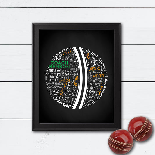 Personalized Cricket Gift for Coach or Team