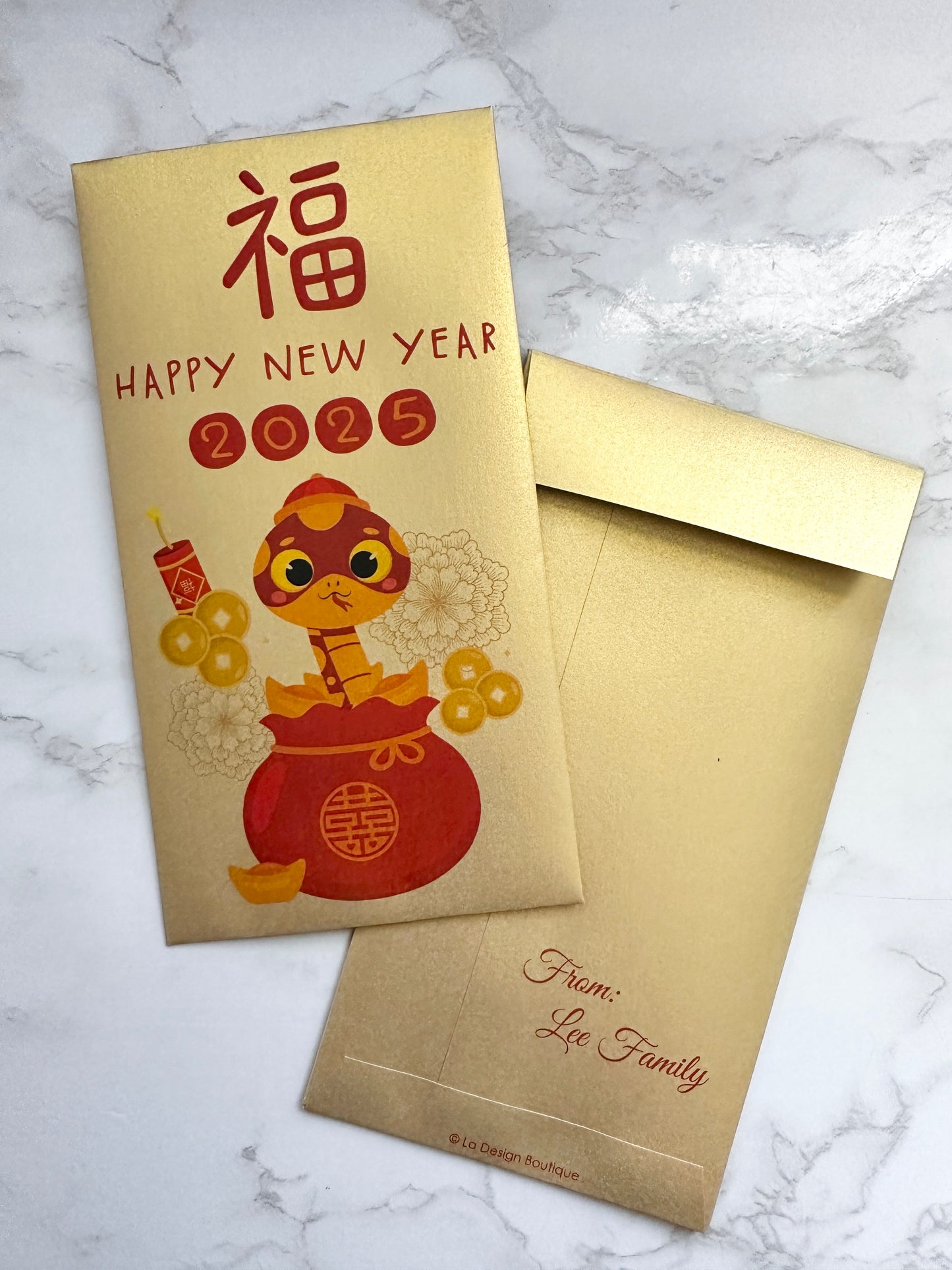 Year of the Snake Lunar New Year Money Envelope with Personalization