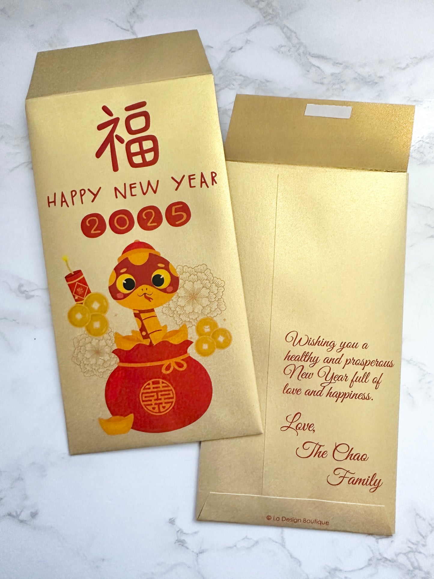 Year of the Snake Lunar New Year Money Envelope with Personalization