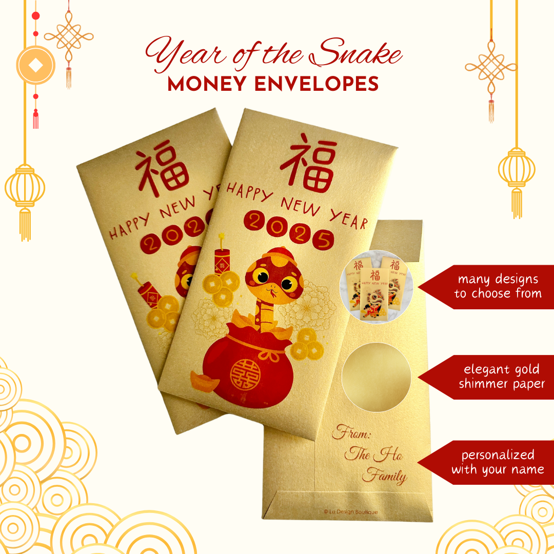 Year of the Snake Lunar New Year Money Envelope with Personalization