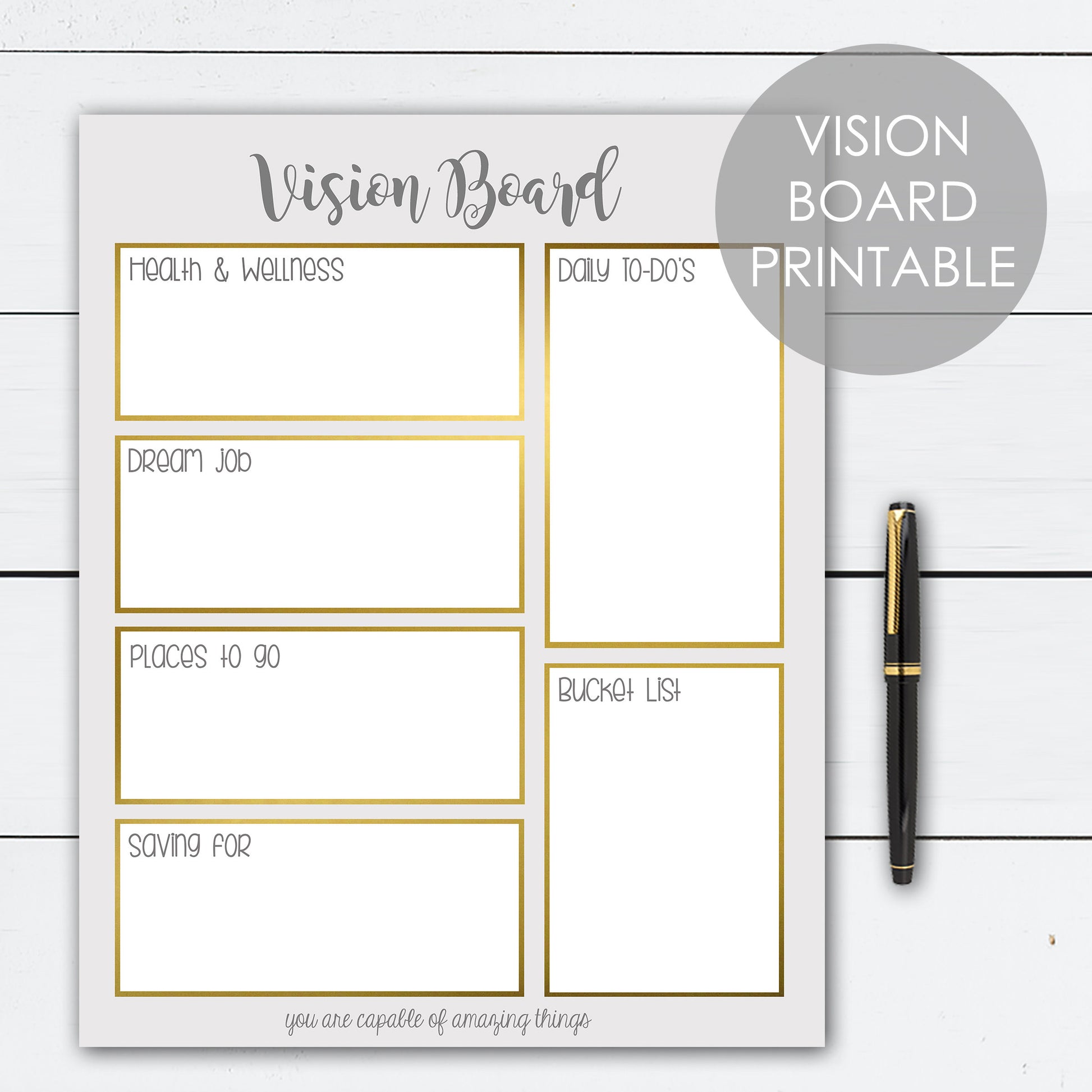 Vision Board Kit, Printable 2024 Vision Board 