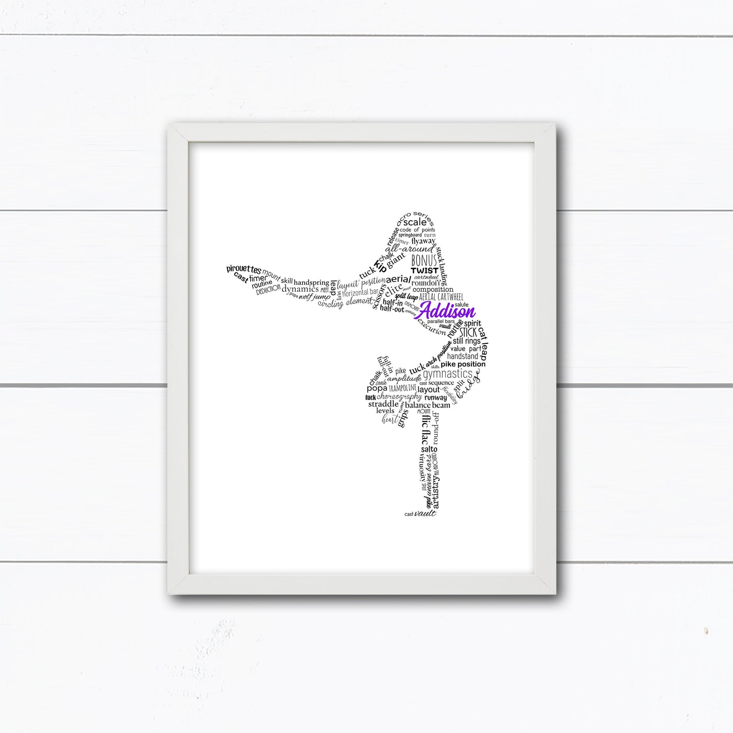 Personalized Gymnastics Typography Wall Art