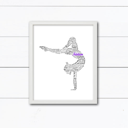 Personalized Gymnastics Typography Wall Art