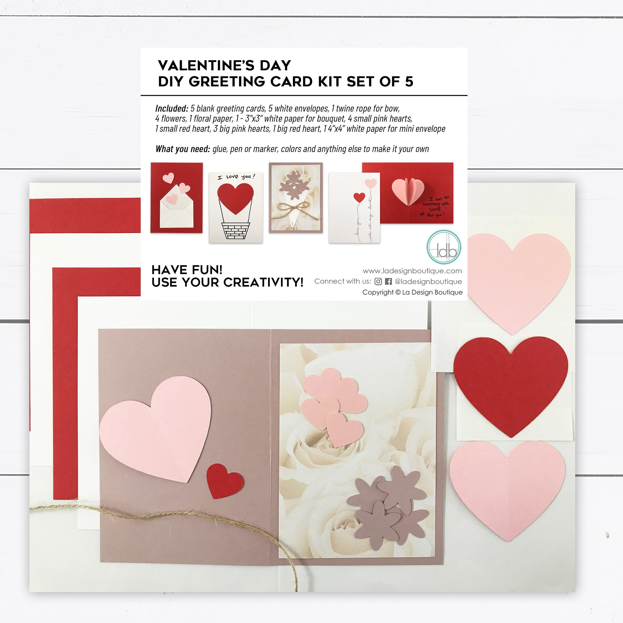 DIY : how to make heart shaped card, Valentine's day Greeting crad